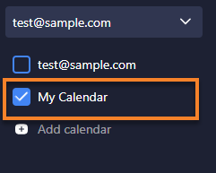 Professional Email webmail - Hover over a calendar