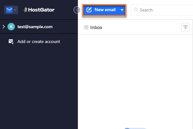 Professional Email webmail - New email button