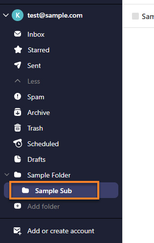 Professional Email webmail - Move a folder