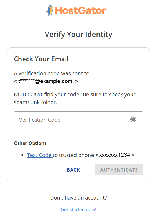 Check email prompt