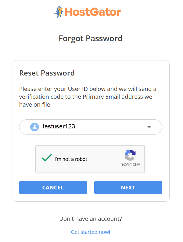 Enter user name