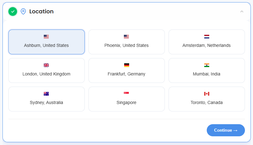 Self-Managed VPS - Data Center Locations
