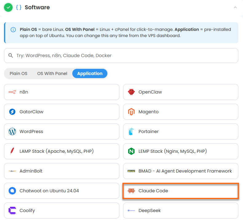 Self-Managed VPS - Claude Code Software