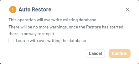 HostGator Portal - Website Tab Manage Xcitium View Backup History Restore Option - Database Restore