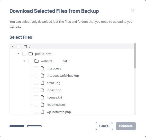 Bluehost Portal - Website Tab Manage Xcitium View Backup History Download Files