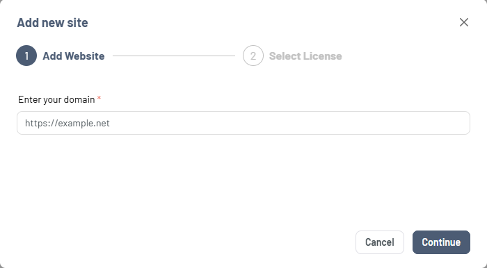 HostGator Portal - Xcitium Dashboard Add new site