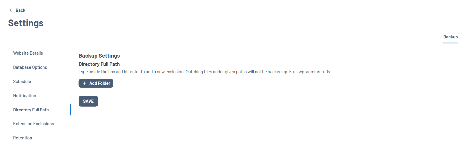 Xcitium Settings tab - Directory Full Path