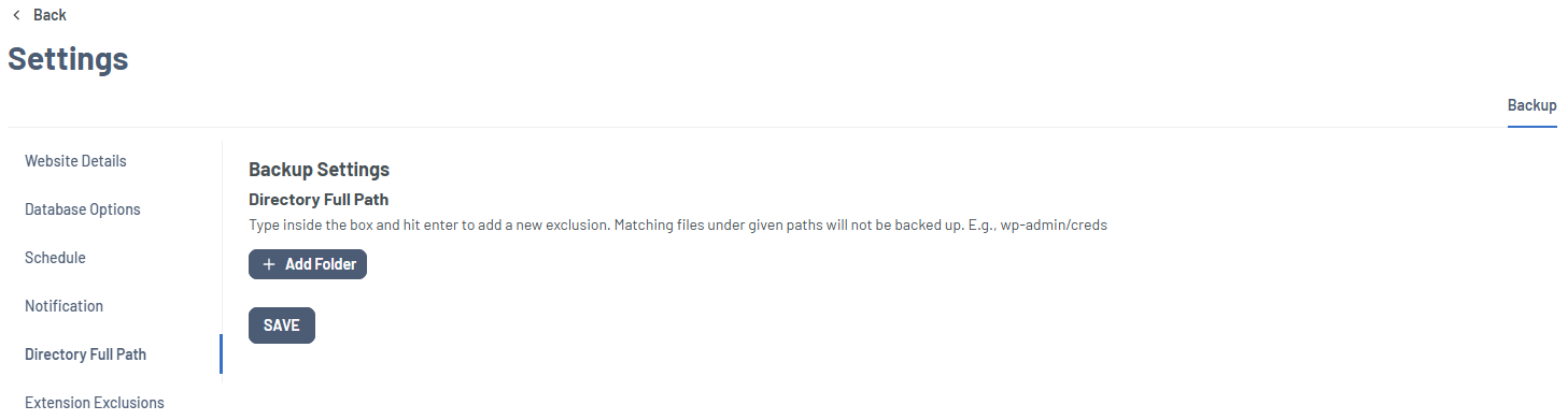 Xcitium Settings tab - Directory Full Path