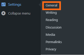 WordPress Settings - General