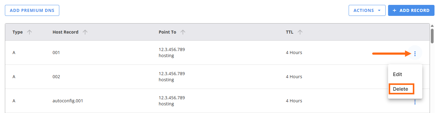 Delete DNS