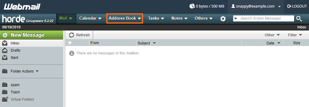 HostGator Horde Address Book