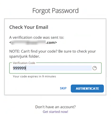 Enter code and authenticate