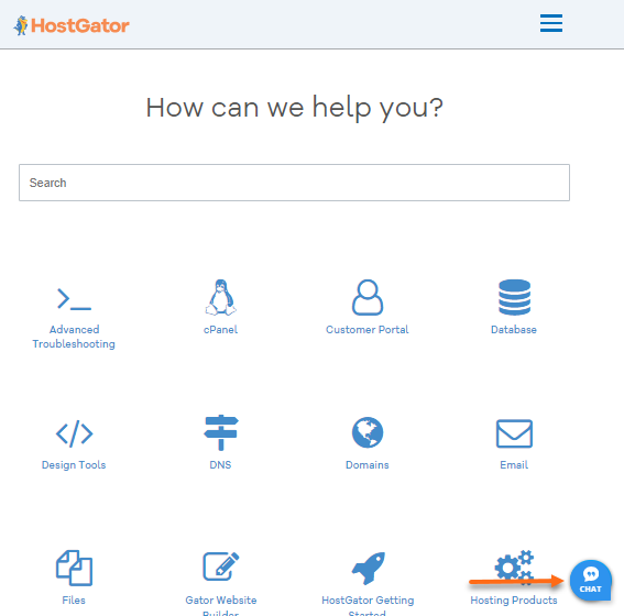 HostGator - KB - Chat icon
