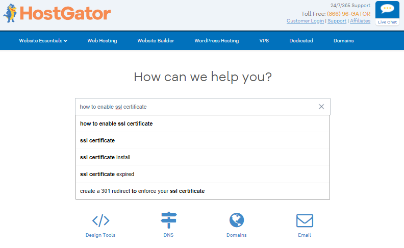 HostGator Search Portal