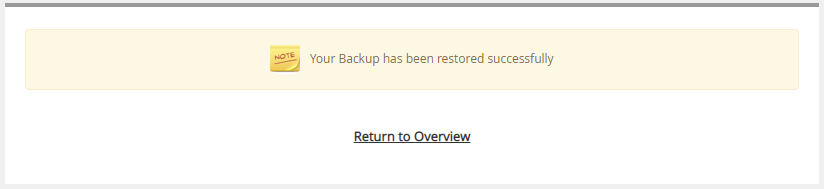 Softaculous Apps Installer - Backup Restored Successfully