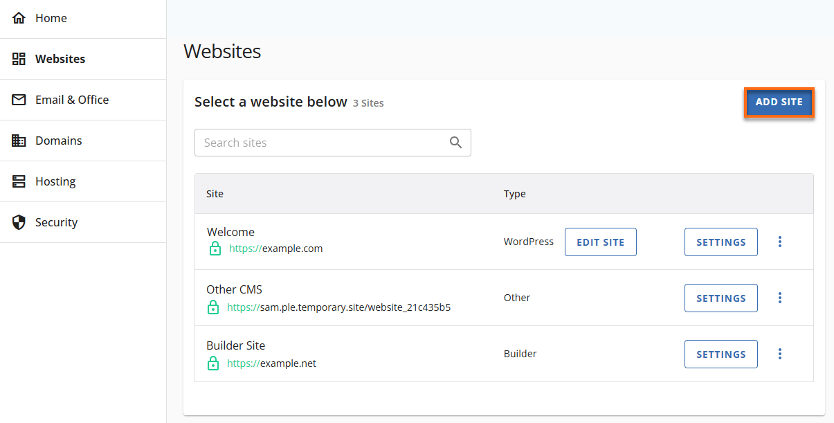 HostGator Add Site