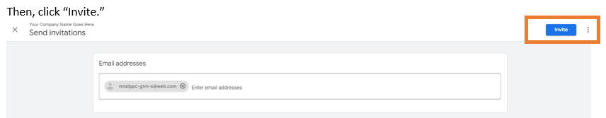 Invite button