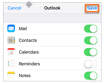 iOS Mail App options to sync with Office 365 email