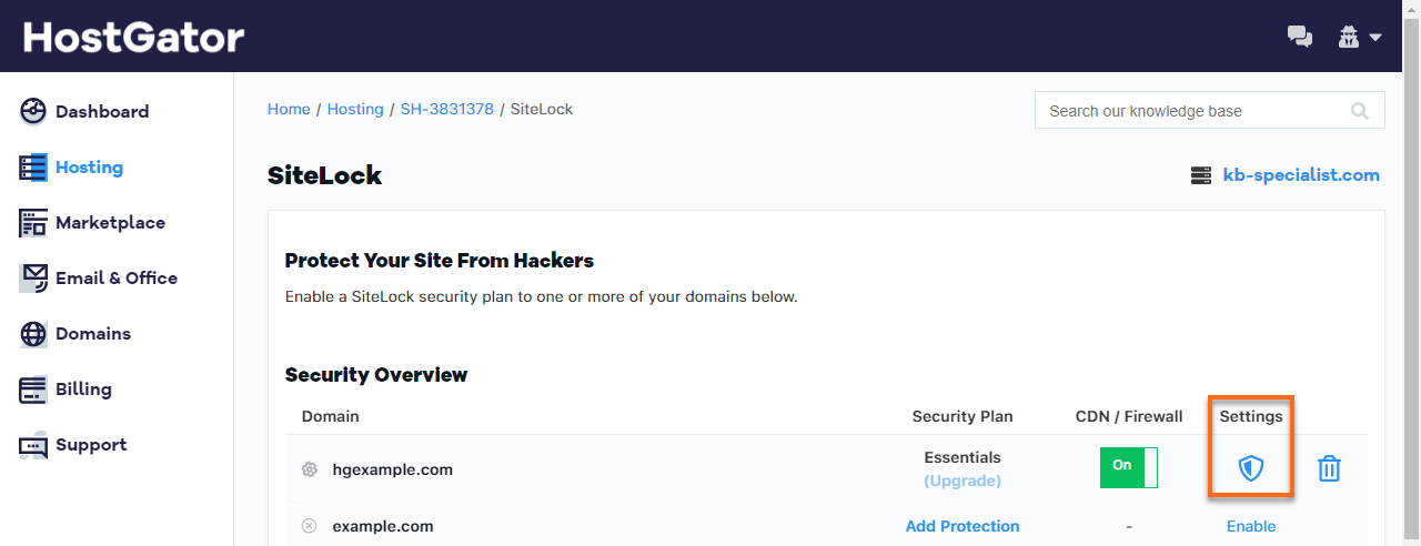 SiteLock Security - Settings (Shield) icon