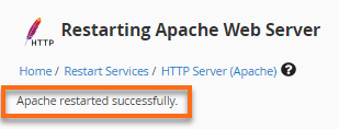 WHM Restarting Apache Web Server