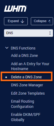 Delete DNS Zone