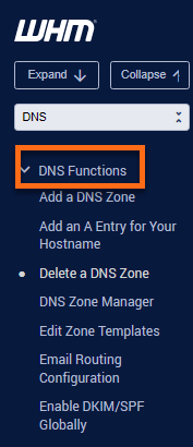 WHM DNS Functions