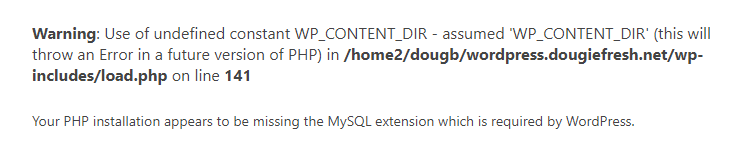 Missing MySQL Extension Error