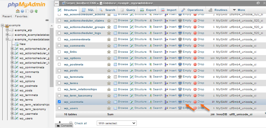 How To Drop Tables From A Database In Phpmyadmin Hostgator Support 0155