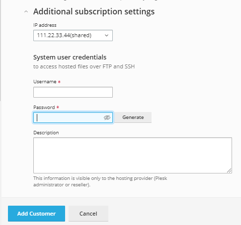 Additional Subscription settings