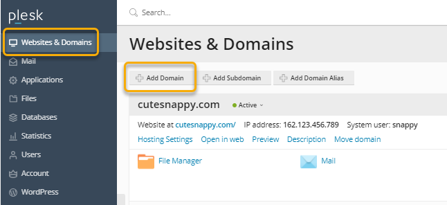 using plesk with godaddy registered domains