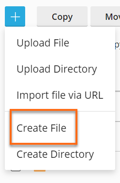 Plesk create file