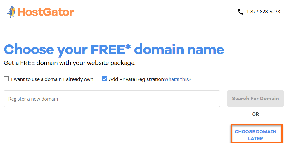 Checkout - Choose a Domain - Existing domain