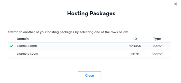 Switch between hosting plans
