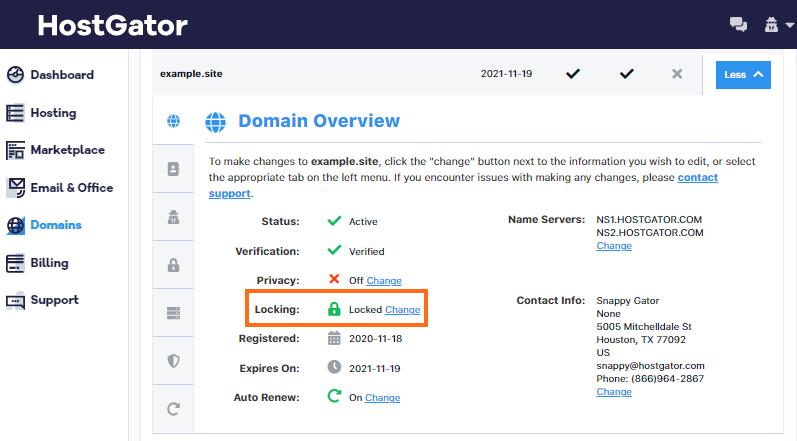 Customer Portal - Domain Locking