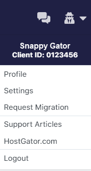 HostGator Customer Portal My Account Menu Options