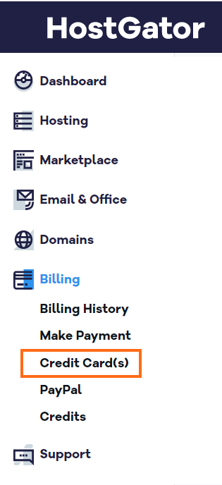 HostGator Customer Portal Billing Section