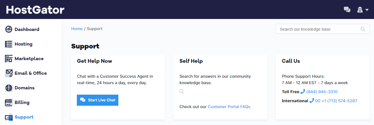 Customer Portal - Contact Support | HostGator Support