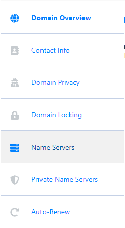 Customer Portal Domain Settings Menu