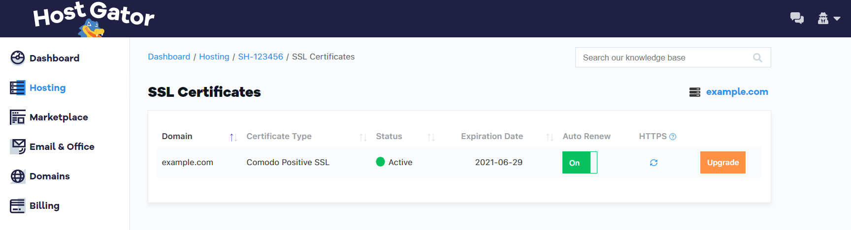 SSL Certificate Status