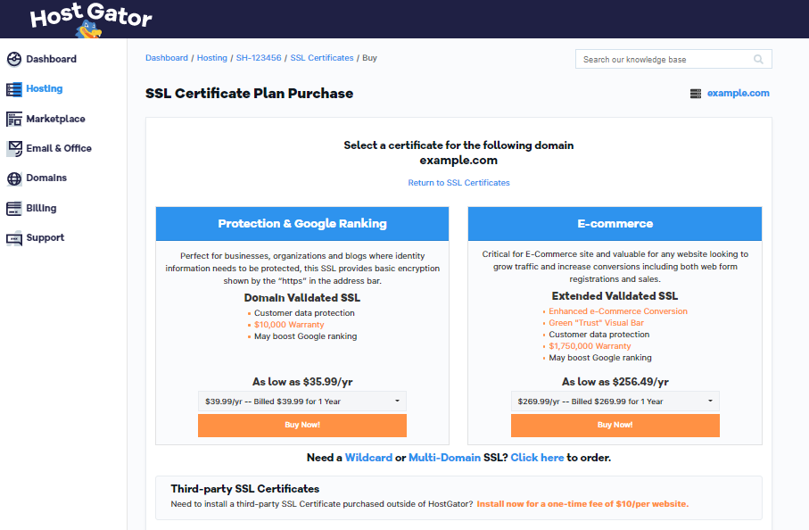 Select SSL Options