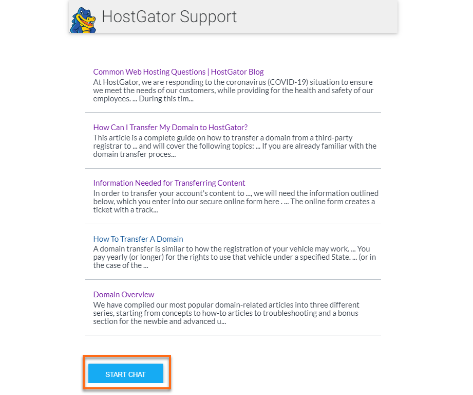 Hostgator live chat