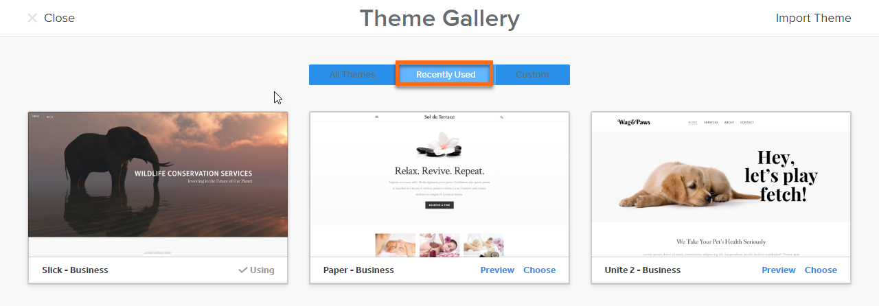HostGator Weebly recently used themes