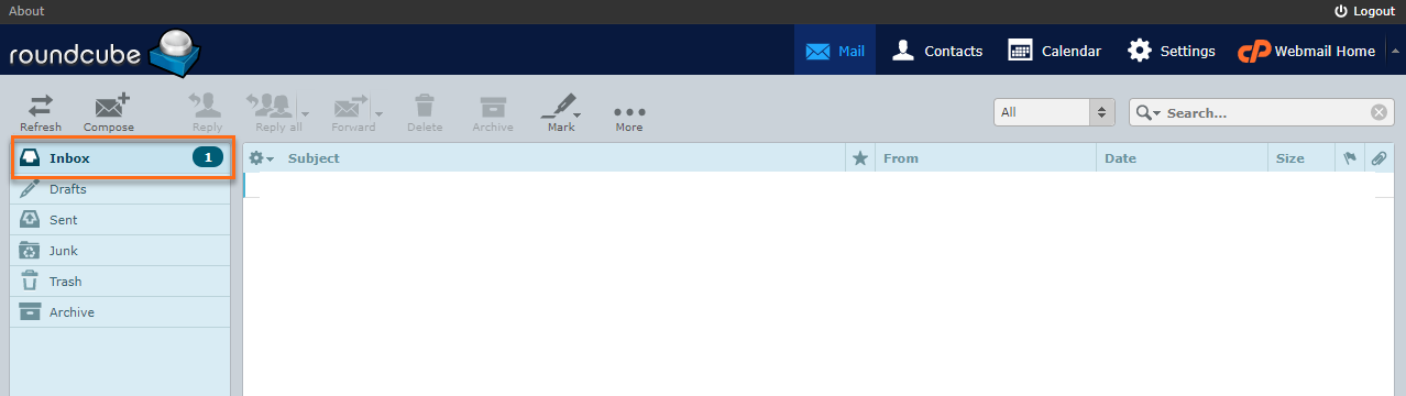 Roundcube- Inbox