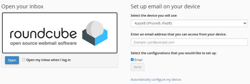 Select default email application