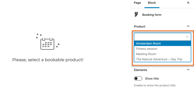 Bookable Product