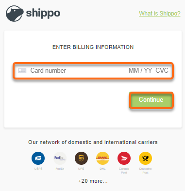 Shiippo - Billing Information