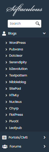 Softaculous Side Menu Bar