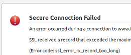 Secure Connection Failed