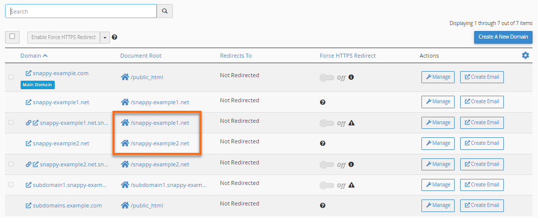 Subdomain's Document root