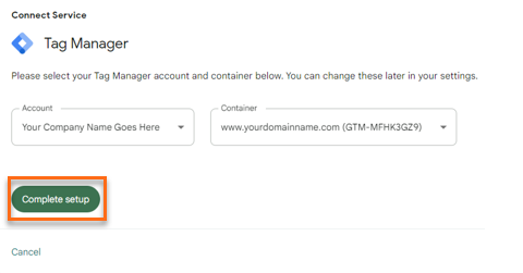 Compete setup button